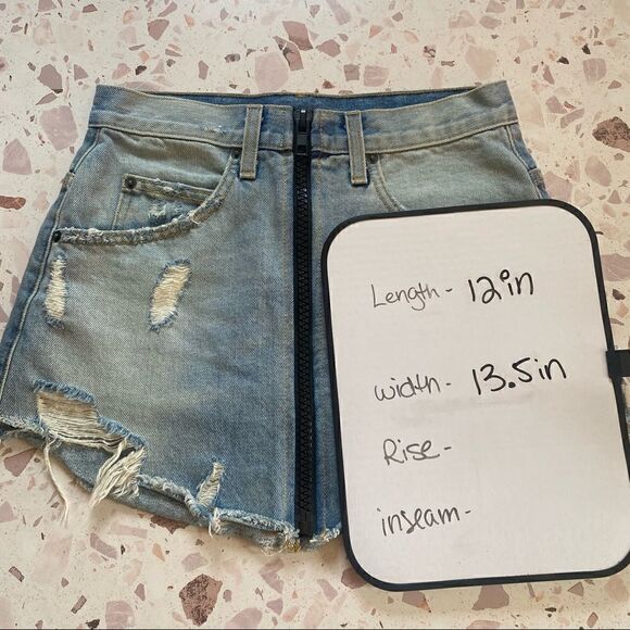 Carmar Distressed Zip-Up Denim Miniskirt size 27 - Picture 11 of 12